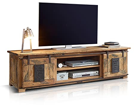 moebel-eins Bristol TV-Board I, Material Massivholz, Mango rustikal