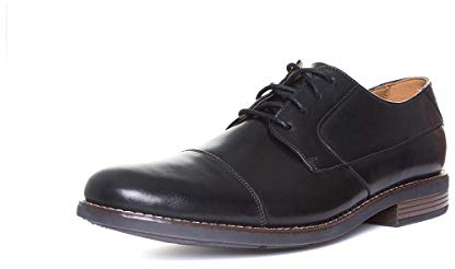 Clarks Becken Cap, Scarpe stringate derby Uomo, Black Leather, 43 EU