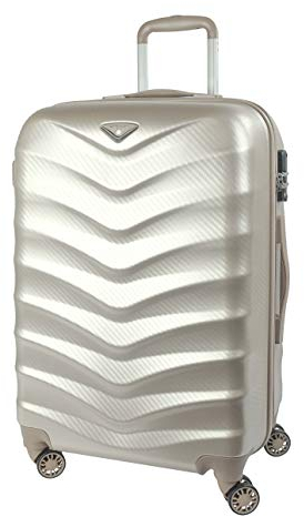 ABISTAB Verage Hartschalenkoffer Seagull 66cm (M-24-66x45x28) 68 bis 85 Liter 4 Räder Dazzling Gold Limited Edition TSA-Schloss, Hartschale-Reisekoffer, mittelgroß Trolley erweiterbar