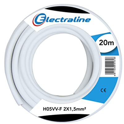 Electraline 11485 H05VV-F Cavo per Prolunghe, Sezione 2x1,5 mm, Lunghezza 20M
