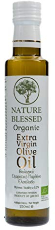 Nature Blessed Olio Extravergine di Oliva Greco Biologico 250 ml Bottiglia di Vetro