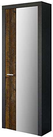 Beauty.Scouts Garderobenschrank 2-türig Bandos Old Style Mix anthrazit 70x195x35cm (B/H/T) Kleiderschrank Garderobe Flurgarderobe Flur Schrank Jackenschrank