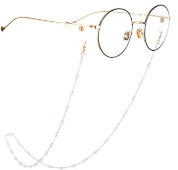 Yienate Bohemia Damen Brillenketten mit Perlen Brillen-Zubehör Brillen-Halter – Brillenband-Halter – Sonnenbrillen-Retainer Strap (Gold)