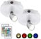 HONWELL Wireless LED Spotlight Battery Operated Ceiling Spotlights with Remote Control, RGB Dartboard Timer Accent Lights, Rotatable Picture Lights for Dartboard, Picture, White, 2 Pieces