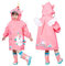 JinBei Impermeabile Bambini Poncho Pioggia con Cappello a Tesa Trasparente Strisce Riflettenti Ragazze Giacche con Tasca Bottoni Cerniera Raincoat Stampa Unicorno Rosa 2-3 Anni