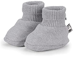 Sterntaler Unisex Baby Gots Strick-schuh, Hellgrau Mel, 15/16 EU