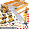 Véhicule Chantier Jouet Enfants avec Camion de Construction Grue à Tour Excavatrice Rouleau compresseur Bulldozer Bétonnière Véhicules de Construction Grand Camion Cadeau pour Enfant Garçon 3 4 5 6 7