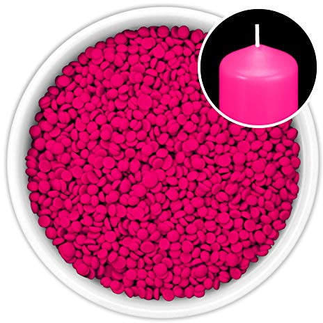 Kerzenfarbe Neon Pink hochkonzentriert 1kg - zum Einfärben von Kerzentauchmasse, kräftige Farbtöne, Made in Germany