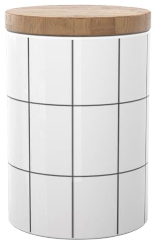 Intirilife boîte à provisions en céramique taille M avec couvercle - 10 x 14 cm - 700 ml de contenance- avec couvercle hermétique, conservation boîte pour thé café sucre, lavable au lave-vaisselle