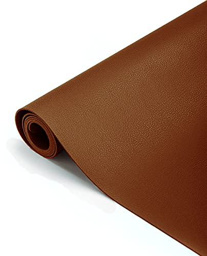 VIVEN PU Leder Tischläufer, Wärmeisolierender, Schmutzabweisender, Rutschfester, Wasserdichter, Waschbarer,Tischläufer ideal für Drinnen oder Draußen. (Braun)