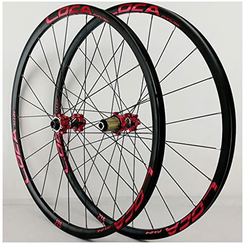 VPPV Mountainbike Laufradsatz 26 27,5 29 Zoll, Aluminiumlegierung Scheibenbremse MTB Laufräder Schrader Ventil für 7/8/9/10/11 Speed (Farbe : Rot, Size : 29 inch)