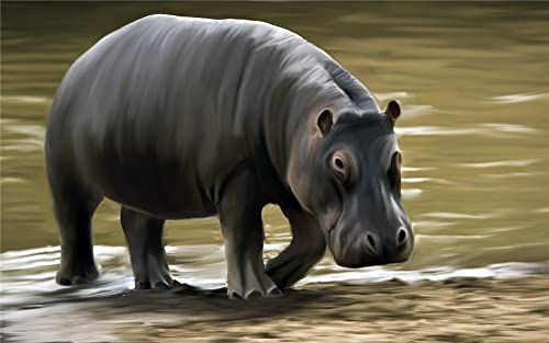 5D Diamond Painting Kit für Erwachsene Kinder Tier Hippo Full Drill Diamond Painting Kit Home Wanddekoration Geburtstagsgeschenke 40×50cm