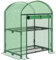 Outsunny Mini Serra da Giardino con 2 Ripiani in Metallo e Copertura in PE, Serra da Balcone e Terrazza Compatta 69x49x91cm, Verde