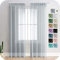MRTREES Gardinen mit Kräuselband Stores Gardinen Grau kurz transparent 245X140cm (HXB) Schlaufenschals 2er Set Vorhänge in Leinenoptik für Wohnzimmer Schlafzimmer Mädchen Jugend Curtains