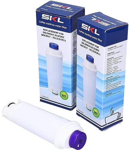 2x Wasserfilter Filter Patronen kompatibel mit DeLonghi für Kaffeemaschine Kaffeevollautomat 5513292811 DLSC002 DLS C002