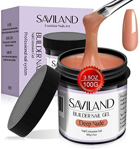 Saviland Deep Nudes Aufbaugel Für Gelnägel – 100g/3.53oz Nagelgel U V Aufbaugel Große Kapazität, Builder Nagelgel, Nagelfestigungsgel für Nagelverlängerung Nail Art Maniküre U V gel für Nagelstudio
