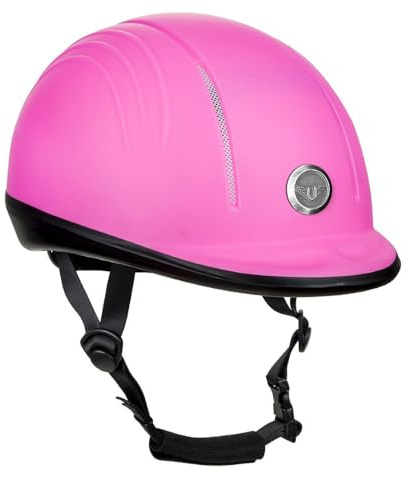 TuffRider Starter Basic Horse Riding Helmet | Comfortable Protective Equestrian Head Gear - SEI Certified -Hot Pink - M