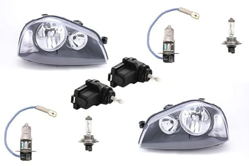 Johns, Scheinwerfer passend für Seat Arosa 00-04 + H7 H3 Satz Links Rechts + Stellmotor