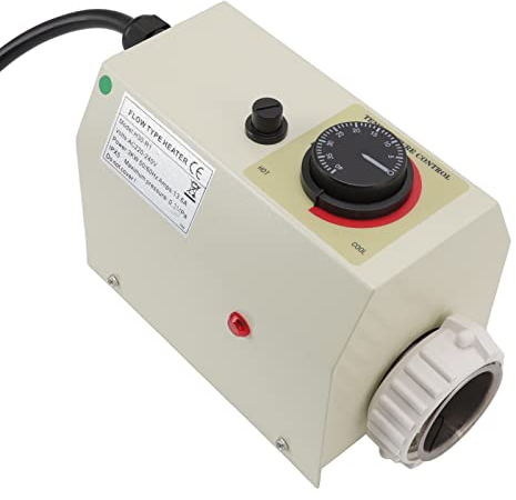 Termostato de Bañera, Calentador de Piscina Eléctrico IPX5 Impermeable AC 220-240V 3KW Multifuncional para Bañera de Agua Fría y Caliente
