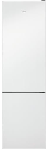AEG Frigorífico Combi RCB736E7ML, Cooling 360° Twintech MultiFlow de la gama Precise de 201 cm, Display LED interior, Cajón ExtraChill, Tirador integrado, luces LED, Puerta plana de cristal blanco