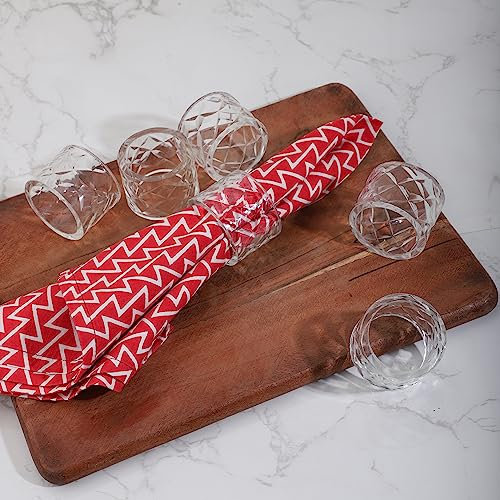 Ajuny Dekorativer Serviettenring Halter aus Glas für Tischdekoration Essen Festliche Anlässe Jahrestage Hochzeitsfeiern Abendessen für den Alltäglichen Gebrauch – 6er Set