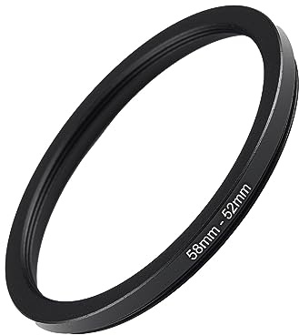 GZNLY Step-Up-Ringfilteradapter, 58 mm auf 52 mm, schwarz, Metall, kompatibel mit allen Marken, UV-, CPL ND-Kamera-Objektivfilter, Step-Down-Ring (58 mm-52 mm)