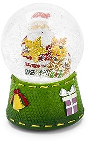 Mousehouse Gifts - Weihnachts-Schneekugel mit musikalischem Weihnachtsmann mit Stern, Musikkugel aus Glas für Familienfreude