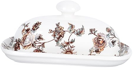 BESTonZON 1 Stück Keramik-Butterbox Essenstabletts Römische Säule Kuchenständer Butterhalter Schüssel Butterdose -Servierschale Keksbehälter Zitronen Brot