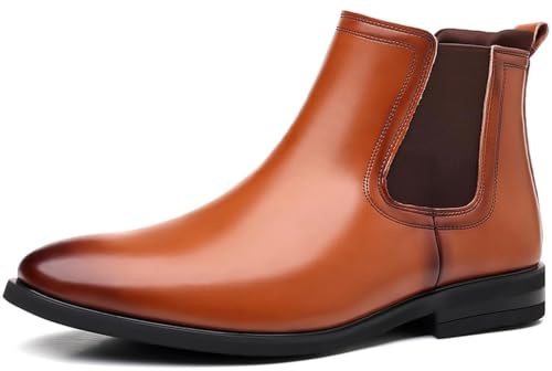 PPXID Bottines Chelsea en Cuir Confortable Classiques Homme Bottes de Cheville