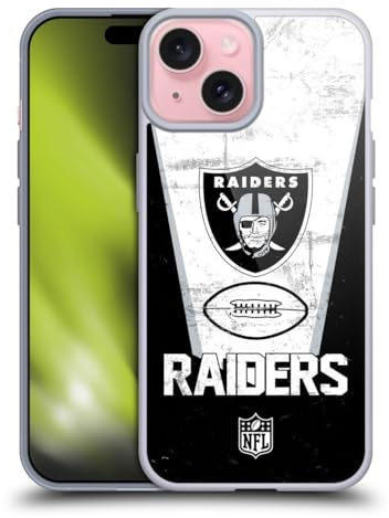 Head Case Designs Offizielle NFL Banner 100ste Las Vegas Raiders Logo Art Gelhülle [Militärischer Schutzgrad] Kompatibel Mit Apple iPhone 15 Und Kompatibel Mit MagSafe