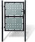 ARKEM Zauntor (Einzeltor) Schwarz 100x200 cm Maschendrahtzaun Gartentor Stahl Gitterzaun Stabmattenzaun