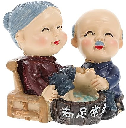 OUNONA Älteres Ehepaar Kunstharz Basteln Oma Opa Hochzeitsdeko Geburtstagsgeschenk