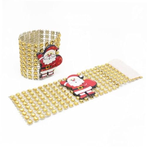Cabilock Weihnachtsdekorative Serviettenringe 9 Stück Serviettenhalter Funkelnde Steine für Den Esstisch