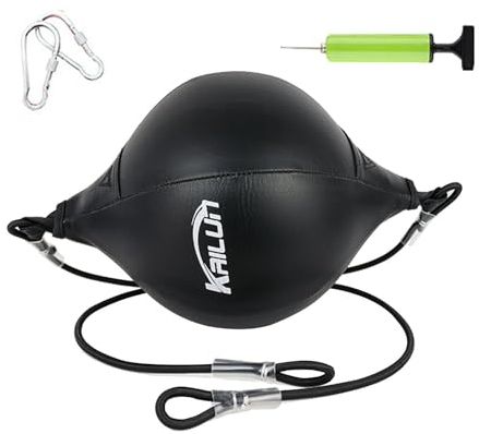 Boxe Reflex Ball Punching Ball Double End avec Corde élastique Renforcée Sac de Frappe Porte Résistant à L'usure Sac de Frappe Vitesse Unisexe pour Fitness Thaï et Sports de Combat