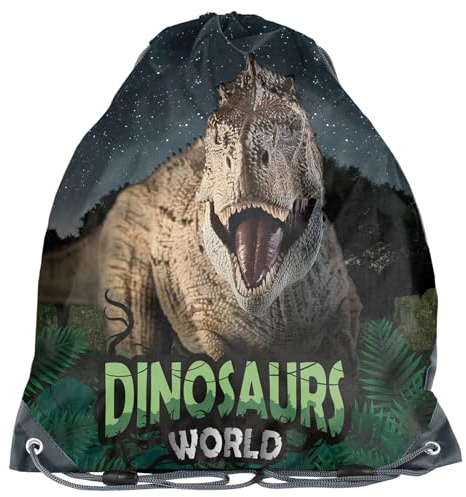 PASO KINDER TURNBEUTEL/SPORTBEUTEL 36x32 CM - DINOSAURIER - DINOSAURS WORLD