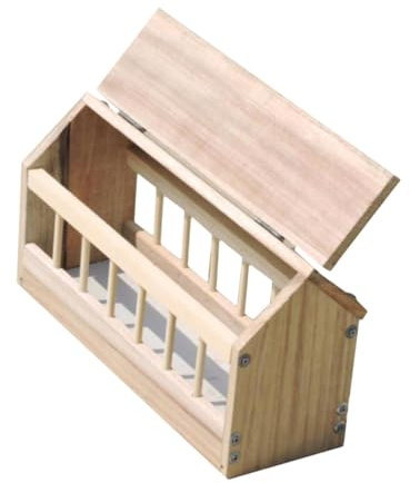 Fenteer Futtertrog für Tauben, Futterspender, Holzhaus-Design, Taubenbedarf, 40 cm, Geflügeltrog, Vogelfutterspender für Tauben