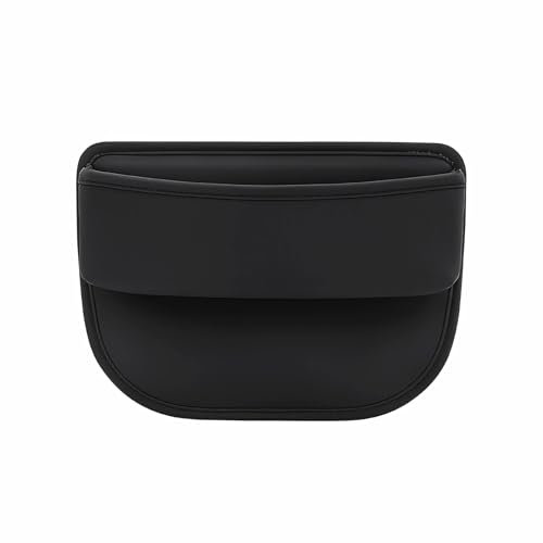 Eidyer Car Seat Storage Box, Leather Car Seat Gap Organiser, Gap Filler, Suitable for Front Seat Side Pocket, for Mobile Phones, Cards, Keys, Sunglasses, Black