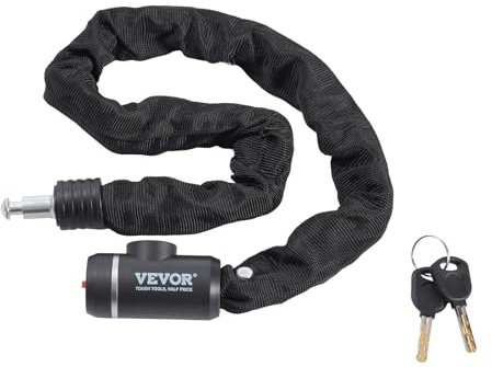 VEVOR Lucchetto a Catena per Bicicletta, Lucchetto a Catena per Bicicletta di Sicurezza Lunghezza 850 mm, Lucchetto Antifurto Sicurezza in Acciaio per Bici, Motociclette, Scooter, Porte, Recinzioni
