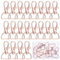 Schlüsselanhänger, D Ringen, Schlüsselring Karabinerhaken Spaltringe, Schlüsselring Karabiner Drehverschluss für DIY Hänge Schmuckherstellung (Roségold)