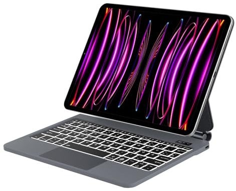 Occtingkind, Magic Tastatur für iPad Pro 12.9 Zoll (2018/2020/2021/2022), Für das iPad Pro 12.9 Magnetische Magic Keyboard, QWERTZ Layout, Trackpad, Hintergrundbeleuchtung, USB C, Bluetooth, Schwarz