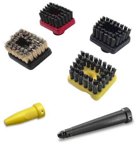 AVAENZO 6 Pièces Accessoires pour Nettoyeur Vapeur Kärcher Easyfix SC1 SC2 SC3 SC4 SC5, 4 Brosses 2 Buse Pièces de rechange