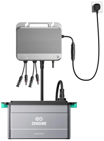 Zendure Speicher für Balkonkraftwerk, SolarFlow 800 mit 1200W Solar Eingang, 800W AC Eingang/Ausgang, Schwache Lichterzeugung, TOU, APP, AB2000L 1920Wh Kapazitäten (Erweiterbar auf bis zu 11,52 kWh)