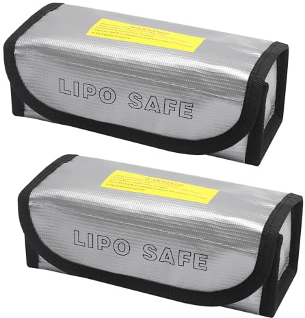 APOMOONS Lipo Safe Bag Explosion-Proof Fireproof Battery Bag Fireproof Safety Protection Bag Lipo Bag Ebike Battery Bag Fireproof Battery Safe Lipo Guard for Charge and Storage, Pack of 2