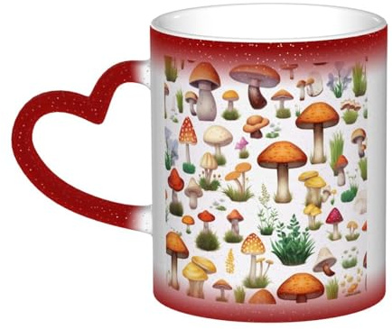 KIPOSTYZTT Magische Tasse, japanische Malerei, Pilz, Farbwechsel, Kaffeetasse, Sublimation, magische Keramiktassen, wärmeempfindliche Kaffeetassen, Geschenke für Mann und Frau, 3 Farben erhältlich