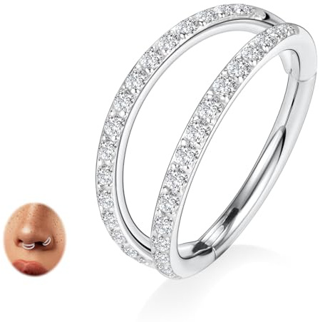 AROWRO Doppelter Nasenring G23 Titan Septum Piercing Conch Helix Daith Rook Tragus Knorpel Nasenpiercing Schmuck Lippenring 20G 18G 16G