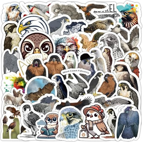 LYunMu Der Adler Aufkleber 50 Stücke Niedlich Deko für Auto Laptop Skateboard Fahrrad Moped Motorrad Fahrrad Computer,Geeignet für Erwachsene Kinder Eagle ästhetisch Sticker Set