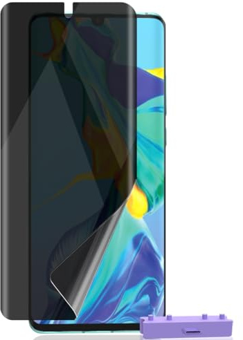 Zerrshoo 1 Stück Privacy Schutzfolie für Huawei P30 Pro, Sichtschut TPU Folie [ ist Nicht Glas ], Anti-Spy, Leicht Installation, Full Screen, Kratzfest, Hohe Empfindlichkeit Displayfolie