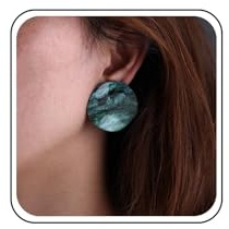 Cybche Vintage Acryl Große Runde Kreis Ohrringe Grün Acryl Geometrische Runde Ohrringe Bonbon Farbe Harz Scheibe Münze Hoop Anweisung Ohrstecker Ohrring Partei Prom Schmuck Für Frauen