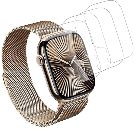 Banuyaw 4 Stück Schutzfolie für Apple Watch Series 10 42mm Folie, Schutzglas für Soft TPU Displayschutz Apple Watch 10 42mm Panzer Schutz Folie, Blasenfrei Panzerfolie