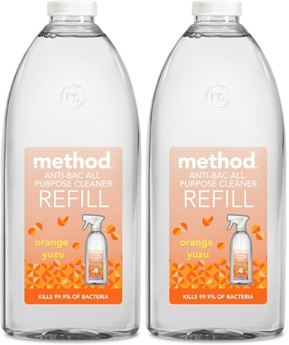 Method Antibacterial Spray Refill, All Purpose Cleaner, Orange Yuzu, 2L (Pack of 2)
